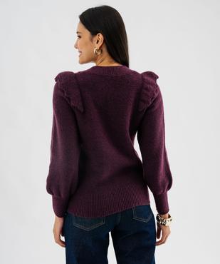 Pull à torsades et volants femme vue3 - GEMO(FEMME PAP) - GEMO