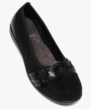 Ballerines femme confort en suédine avec bride tressée vue5 - GEMO 4G FEMME - GEMO