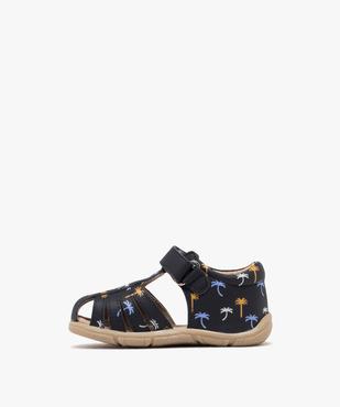 Sandales en cuir avec bride à scratch et bout fermé bébé garçon - Alma vue3 - ALMA - GEMO