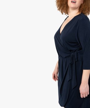 Robe femme grande taille en maille fluide avec haut cache-cœur vue2 - GEMO (G TAILLE) - GEMO