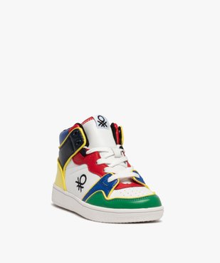 Baskets garçon mid-cut colorées à lacets et zip - Benetton vue2 - BENETTON - GEMO