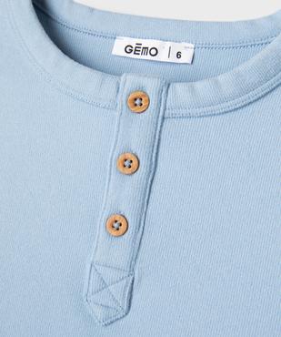 Tee-shirt manches longues chaud col tunisien garçon vue2 - GEMO (ENFANT) - GEMO