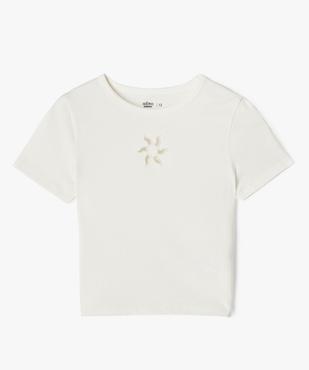 Tee-shirt court à manches courtes avec motif ajouré fille vue5 - GEMO 4G FILLE - GEMO