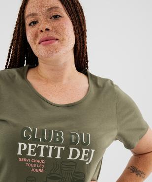 Chemise de nuit à manches courtes femme grande taille vue2 - GEMO 4G FEMME - GEMO