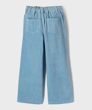 Pantalon large en velours côtelée à taille élastique réglable fille vue3 - GEMO (ENFANT) - GEMO