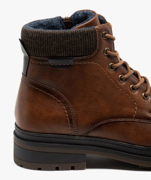 Boots à lacets et zip avec col en textile homme vue7 - GEMO (CASUAL) - GEMO