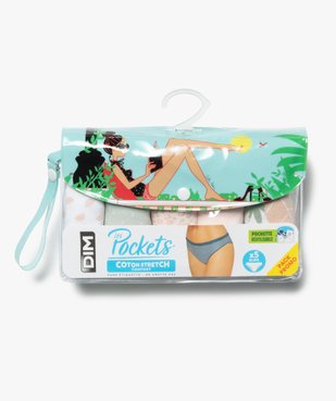 Culottes femme en coton stretch pastel (lot de 5) – Les Pockets de Dim vue2 - DIM - GEMO