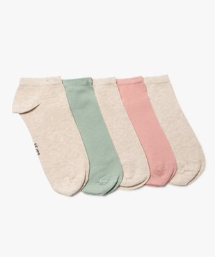 Chaussettes femme ultra courtes unies (lot de 5) vue1 - GEMO 4G FEMME - GEMO