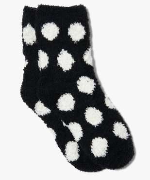 Chaussettes d'intérieur fille en maille bouclette motif pois vue1 - GEMO (ENFANT) - GEMO