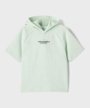 Sweat à capuche à manches courtes garçon vue3 - GEMO (ENFANT) - GEMO