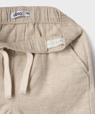 Short en coton et lin avec ceinture ajustable bébé garçon vue2 - GEMO(BEBE DEBT) - GEMO