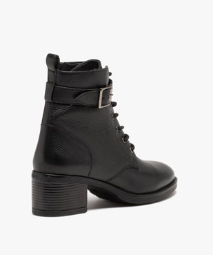 Bottines femme à talon en cuir grainé uni - Taneo vue4 - TANEO - GEMO