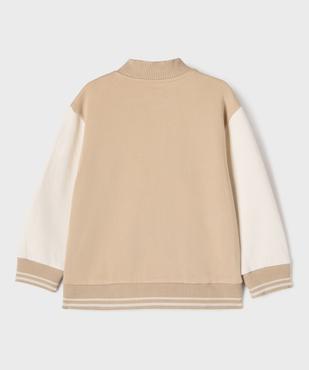 Sweat bicolore à fermeture pressions garçon vue4 - GEMO 4G GARCON - GEMO