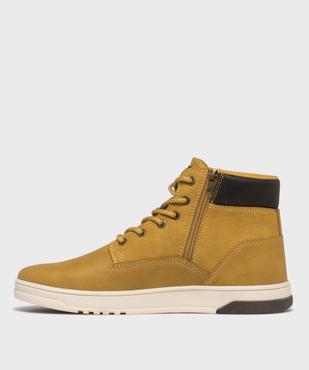 Boots homme à lacets ronds, zip et semelle sportswear - Schott vue3 - SCHOTT - GEMO