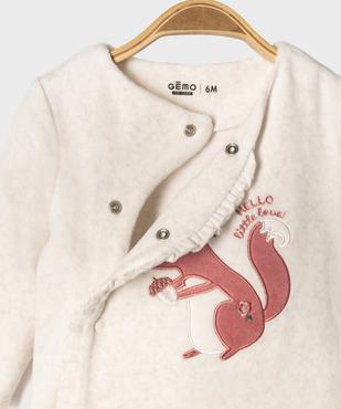 Pyjama en velours ouverture devant avec motif bébé vue3 - GEMO 4G BEBE - GEMO