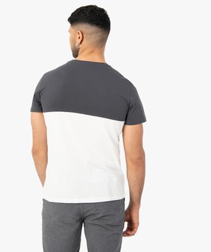 Tee-shirt homme à manches courtes bicolore vue3 - GEMO (HOMME) - GEMO