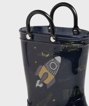Bottes de pluie imprimée à anses et semelle crantée garçon vue6 - BUGGY - GEMO