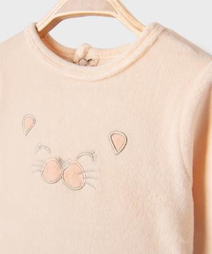 Pyjama dors-bien en velours à motif léopard bébé fille vue2 - GEMO 4G BEBE - GEMO