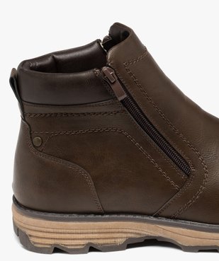 Boots homme confort unies à double zip et semelle crantée vue6 - GEMO (CONFORT) - GEMO