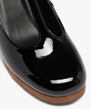 Escarpin verni forme salomé avec large talon femme vue6 - GEMO(URBAIN) - GEMO