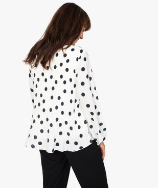 Blouse femme en voile plissé à motifs à manches longues vue3 - GEMO(FEMME PAP) - GEMO