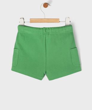Short en maille côtelée avec taille ajustable bébé garçon vue4 - GEMO 4G BEBE - GEMO