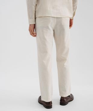 Pantalon en lin et coton coupe Regular homme vue3 - GEMO 4G HOMME - GEMO
