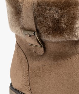 Boots fourrées femme à talon plat unies à col peluche vue6 - G'FLEX - GEMO