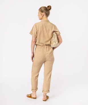 Combinaison pantalon haut chemise en Lyocell femme vue3 - GEMO 4G FEMME - GEMO