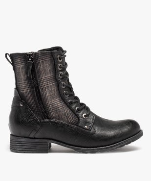 Bottillons femme bimatières à lacets et talon plat vue1 - GEMO (CASUAL) - GEMO