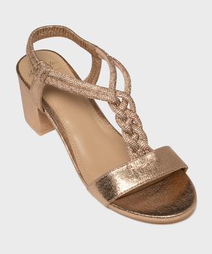 Sandales à talon large et bride bijou en strass femme vue5 - VALENTINA BALDA - GEMO