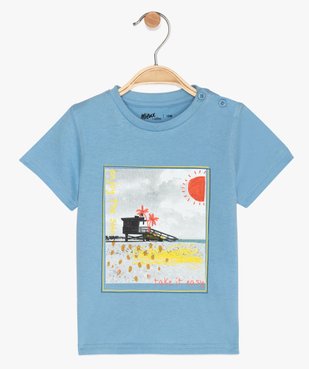 Tee-shirt bébé garçon en coton bio avec motif vue1 - GEMO 4G BEBE - GEMO