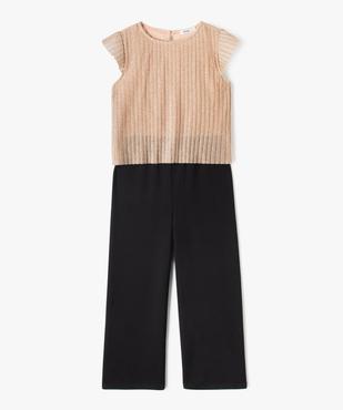 Combi-pantalon effet 2-en-1 à paillettes fille vue3 - GEMO (ENFANT) - GEMO