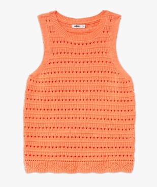 Pull sans manches en maille ajourée femme vue4 - GEMO 4G FEMME - GEMO