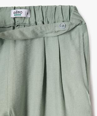 Pantalon fluide coupe large avec taille élastique fille vue6 - GEMO 4G FILLE - GEMO