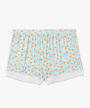 Short de pyjama en maille fluide avec bas en dentelle femme vue4 - GEMO 4G FEMME - GEMO