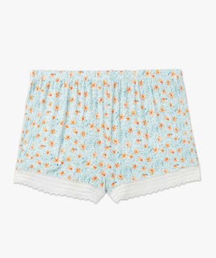 Short de pyjama femme en maille fluide avec bas en dentelle vue4 - GEMO(HOMWR FEM) - GEMO