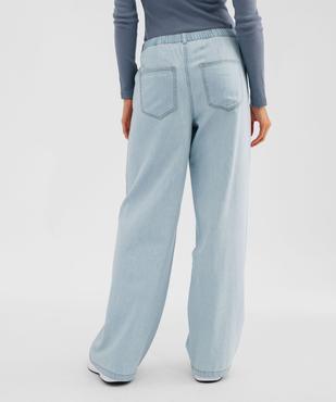 Jean wide leg taille haute élastiquée femme vue3 - GEMO 4G FEMME - GEMO