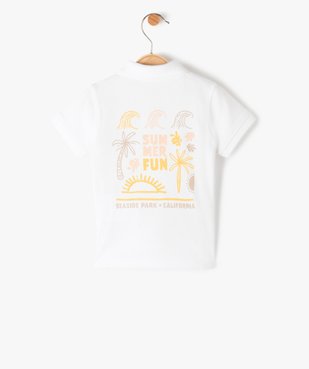 Polo bébé garçon en maille piquée avec petit motif poitrine vue3 - GEMO(BEBE DEBT) - GEMO
