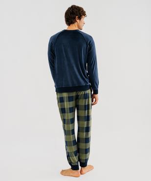 Pyjama en velours à carreaux homme vue3 - GEMO 4G HOMME - GEMO
