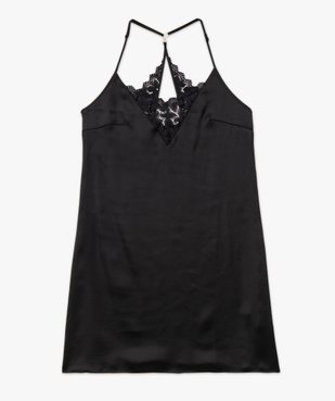 Nuisette satinée à fines bretelles femme vue4 - GEMO(HOMWR FEM) - GEMO
