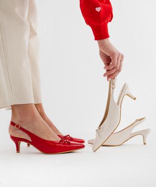 Escarpins vernis kitten heels à bout pointu et talon ouvert femme vue7 - FOLLOW ME - GEMO