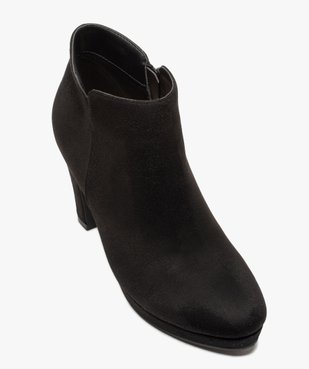 Low-boots femme à talon dessus en suédine unie vue5 - GEMO(URBAIN) - GEMO