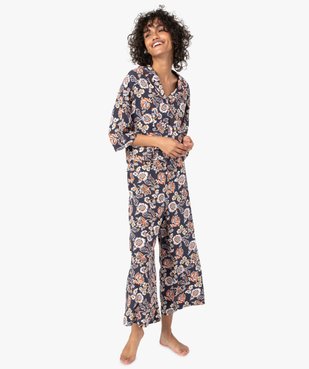 Haut de pyjama femme forme chemise à motifs fleuris vue5 - GEMO(HOMWR FEM) - GEMO