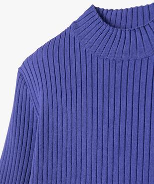 Pull court à col cheminée en maille côtelée fille vue2 - GEMO 4G FILLE - GEMO