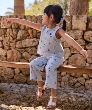 Pantalon à rayures et motifs fleuris bébé fille - LuluCastagnette vue4 - LULU CASTAGNETTE G4G D - GEMO