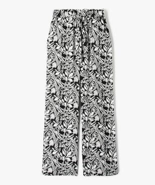 Pantalon fluide à motif feuillage coupe large fille vue1 - GEMO 4G FILLE - GEMO