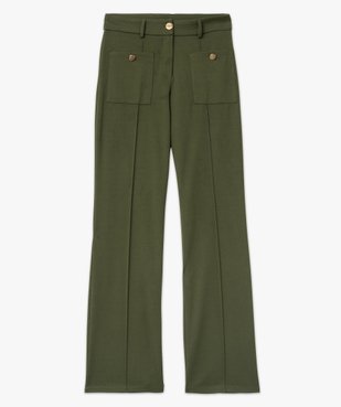 Pantalon en maille coupe droite avec fausses poches plaquées femme vue4 - GEMO(FEMME PAP) - GEMO
