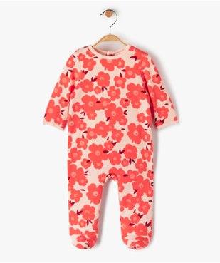 Pyjama bébé fille à motifs fleuris avec doublure chaude vue1 - GEMO(BB COUCHE) - GEMO