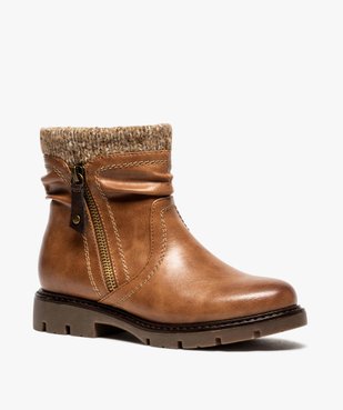 Boots fille à col en maille et semelle crantée vue2 - GEMO (ENFANT) - GEMO